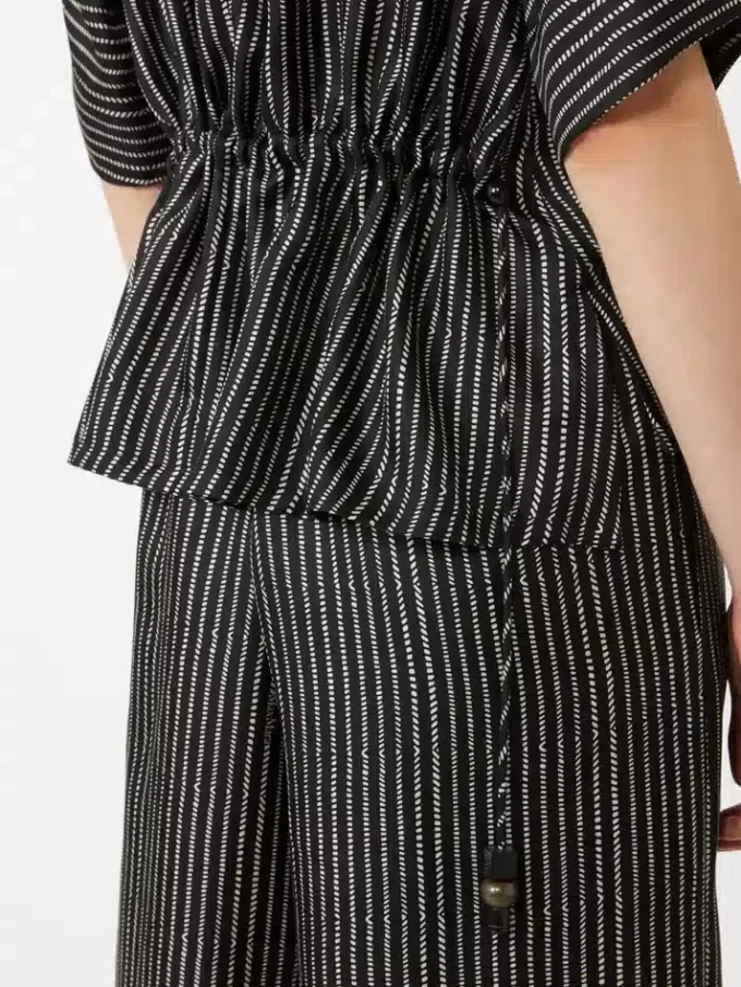 Printed silk blouse, black white Printed silk blouse, black white