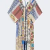 Printed silk crepe de chine midi dress, multicolour
