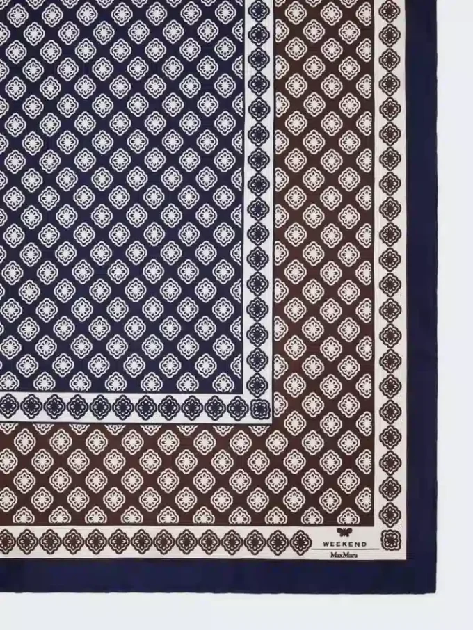 Printed silk foulard, mud