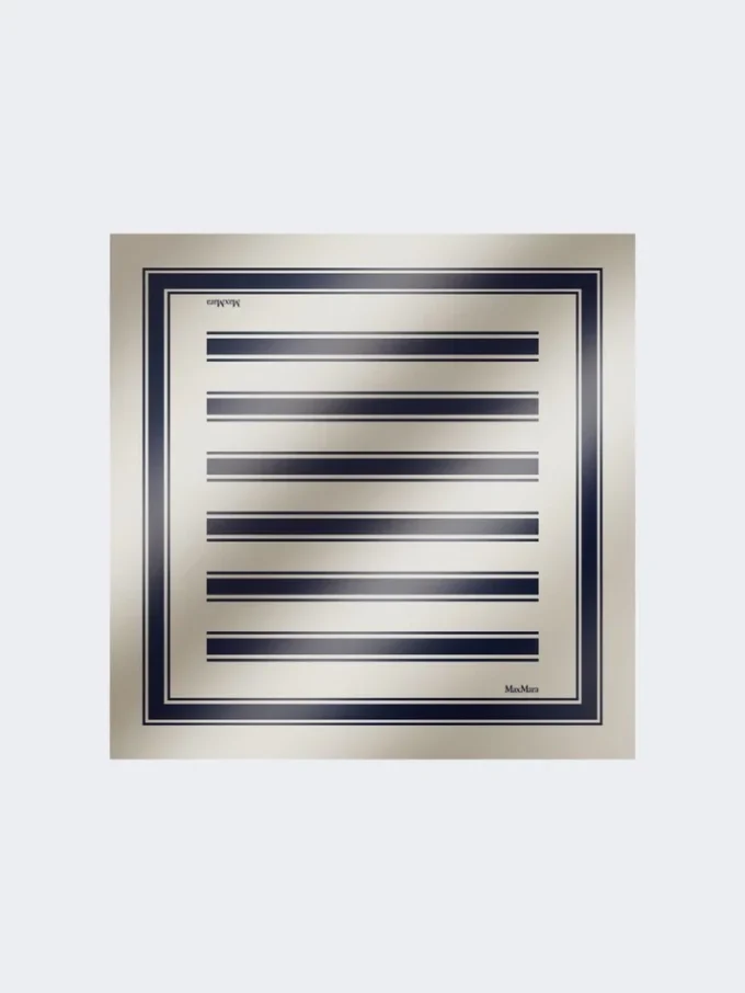 Printed silk foulard, ultramarine