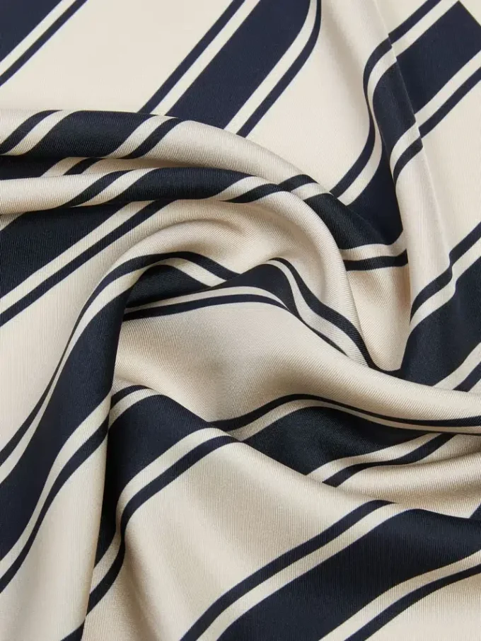 Printed silk foulard, ultramarine