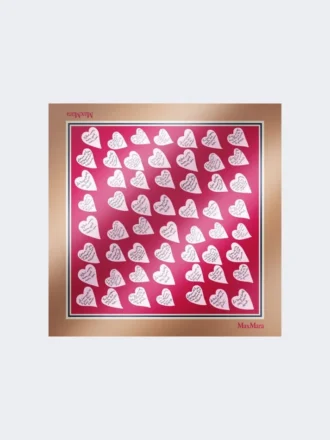 Printed silk scarf, beige