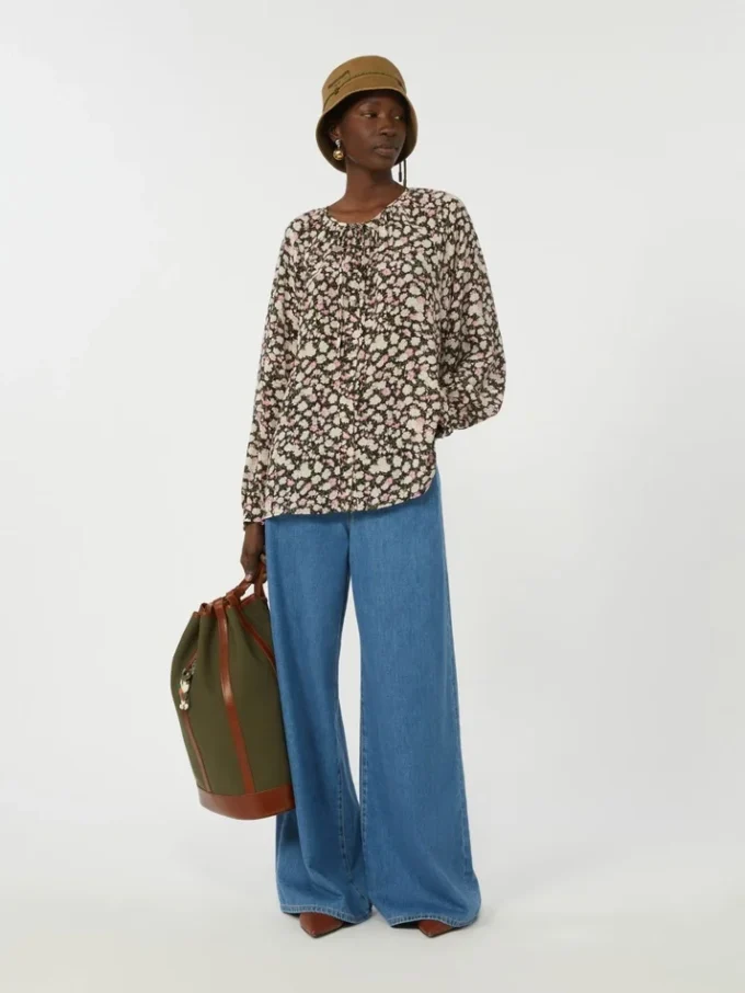 Printed silk shirt, pink Printed silk shirt, pink