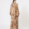 Printed silk tunic dress, gold Printed silk tunic dress, gold