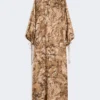 Printed silk tunic dress, gold Printed silk tunic dress, gold