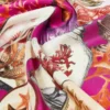 Printed silk twill oversized scarf, fuchsia