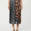 Printed twill skirt, tobacco Printed twill skirt, tobacco