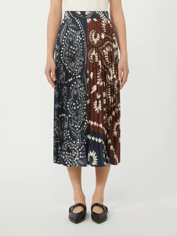 Printed twill skirt, tobacco Printed twill skirt, tobacco