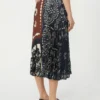 Printed twill skirt, tobacco Printed twill skirt, tobacco