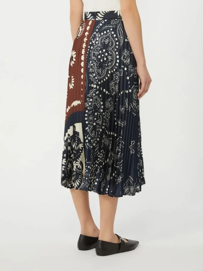 Printed twill skirt, tobacco Printed twill skirt, tobacco