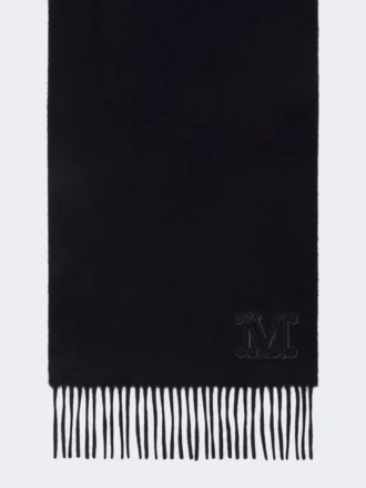 Pure cashmere stole with monogram detail, ultramarine