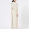 Pure linen drill double-breasted duster coat, sand