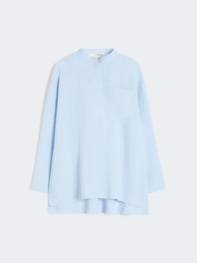 Pure linen shirt, light blue