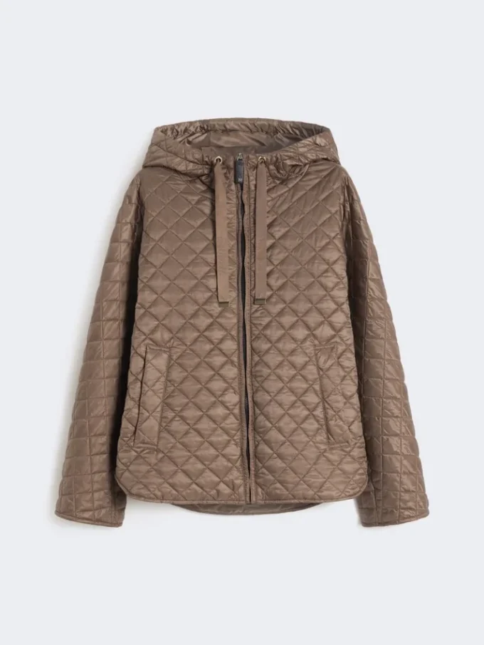 Quilted water-repellent canvas padded jacket, tobacco