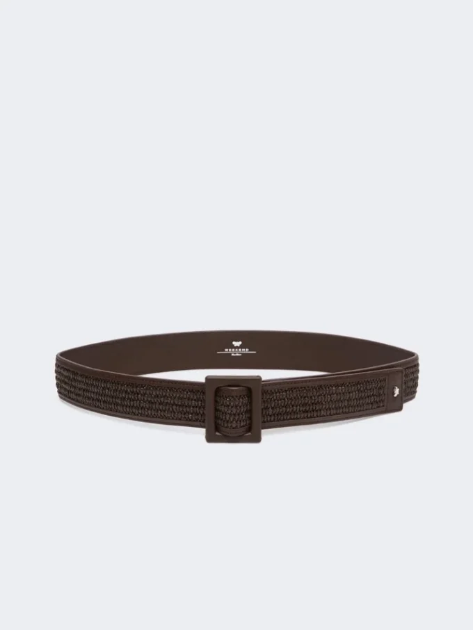 Raffia effect belt, dark brown Raffia effect belt, dark brown