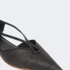 Raffia-look basketweave ballet flats, black Raffia-look basketweave ballet flats, black