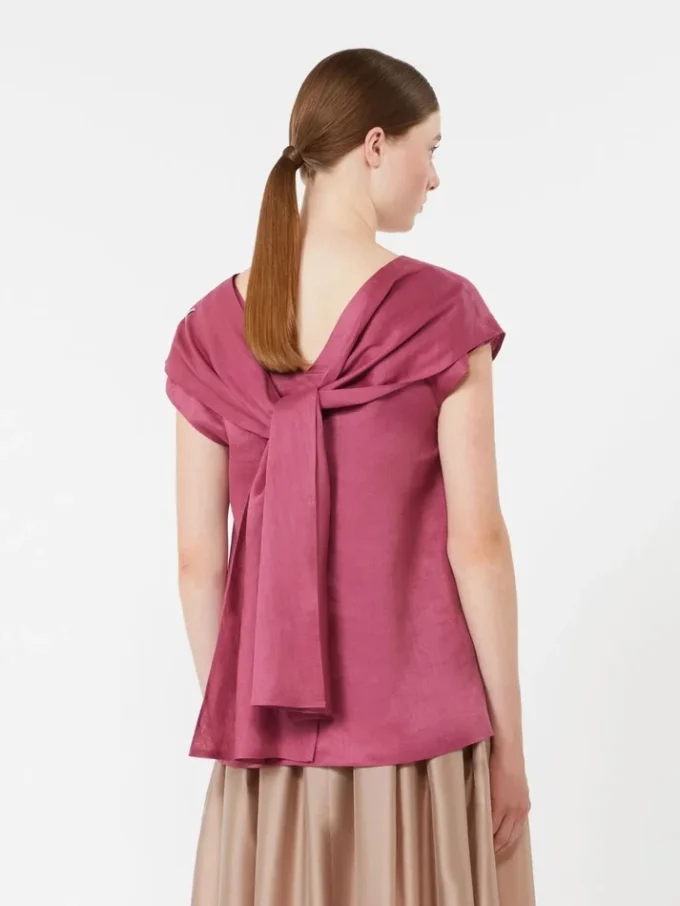 Ramie canvas blouse, cyclamen Ramie canvas blouse, cyclamen