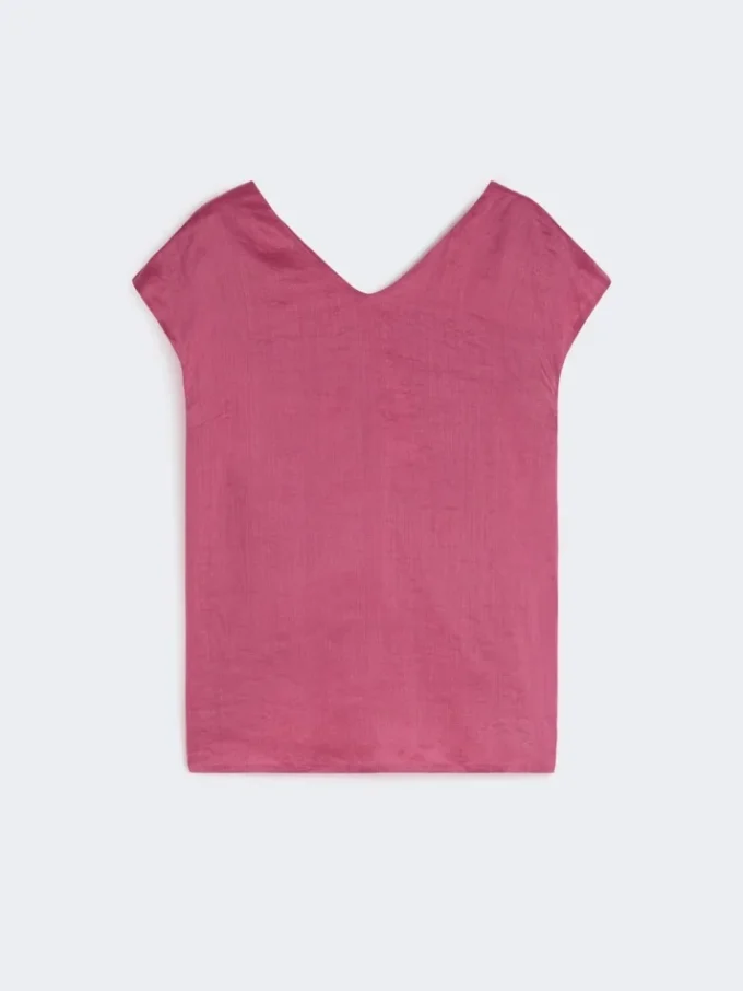 Ramie canvas blouse, cyclamen Ramie canvas blouse, cyclamen