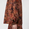 Relaxed-fit printed silk shirt, terra cotta