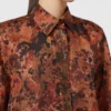 Relaxed-fit printed silk shirt, terra cotta