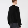 Relaxed-fit wool and cashmere sweater, black