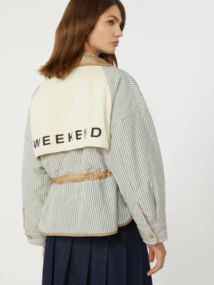 Reversible padded jacket in water-repellent canvas, hazelnut brown