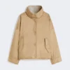 Reversible padded jacket in water-repellent canvas, hazelnut brown