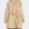 Reversible padded parka in water-repellent canvas, beige