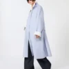 Reversible pure wool coat, avio