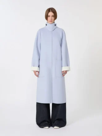 Reversible pure wool coat, avio