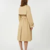 Reversible water-repellent gabardine trench coat, beige
