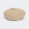Rhinestone-adorned cashmere beret, sand