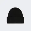 Rib-knit cashmere beanie hat, black