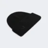 Rib-knit cashmere beanie hat, black