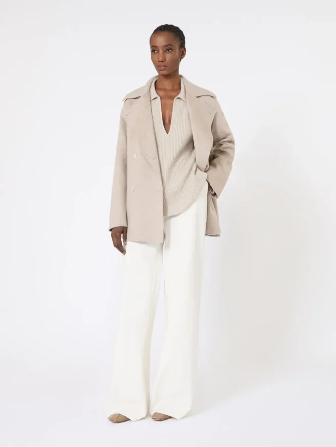 Ribbed cashmere jumper, beige