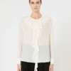 Ruffled silk blouse, silk
