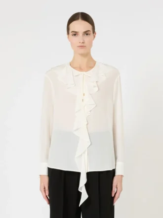 Ruffled silk blouse, silk