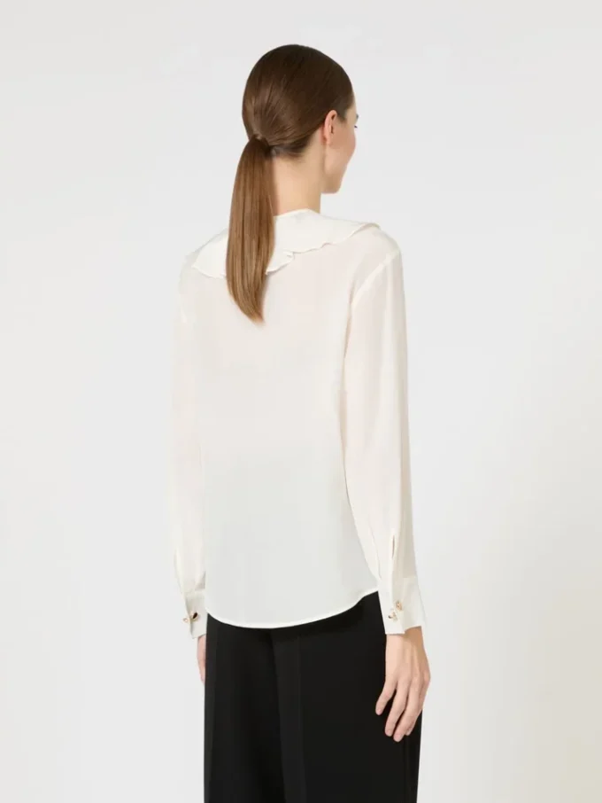 Ruffled silk blouse, silk
