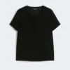 Satin t-shirt, black