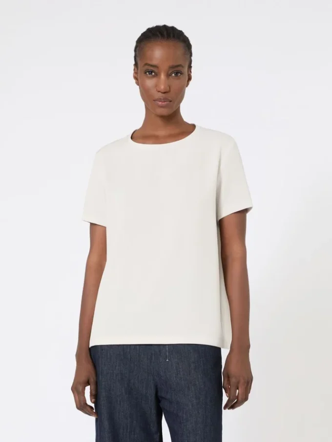 Satin t-shirt, natural