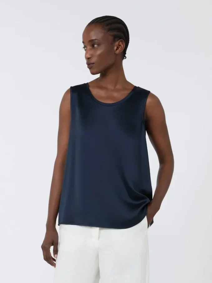 Satin top, midnightblue Satin top, midnightblue