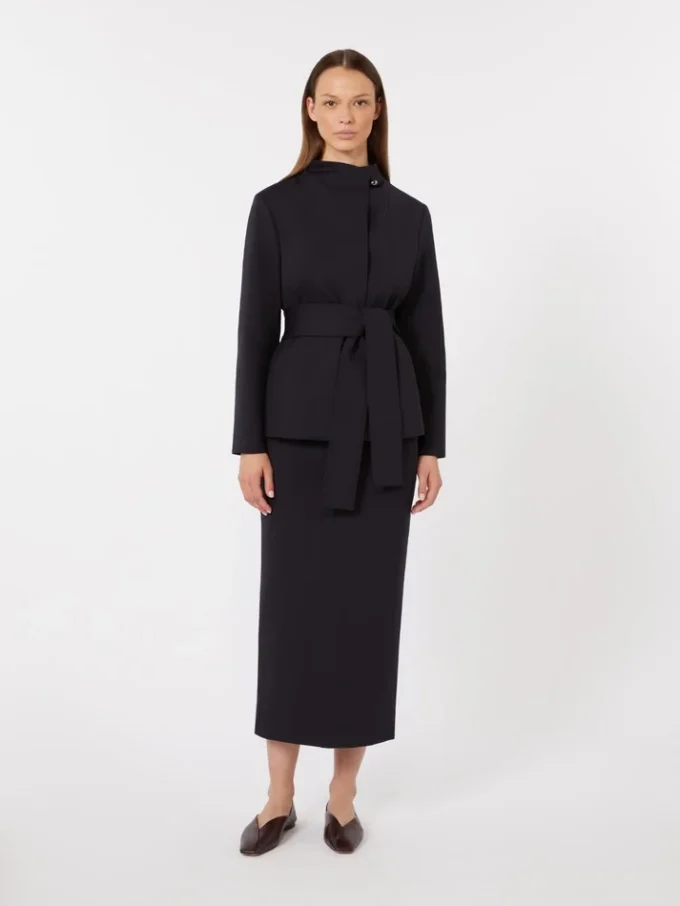 Scuba jersey pencil skirt, ultramarine