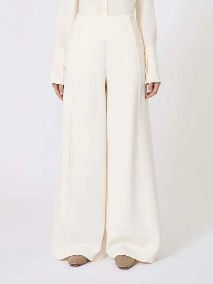 Scuba jersey trousers, ivory Scuba jersey trousers, ivory