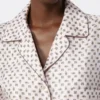 Semi-fitted printed silk shirt, pink