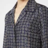 Semi-fitted printed silk shirt, ultramarine