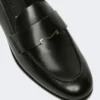 Semi-glossy leather moccasins, black
