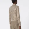 Sequinned wool cardigan, brown