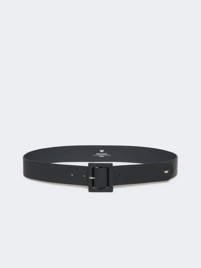 Shiny nappa leather belt, ultramarine