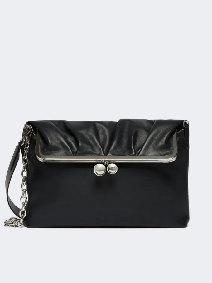 Shiny nappa leather envelope pasticcino bag, ultramarine