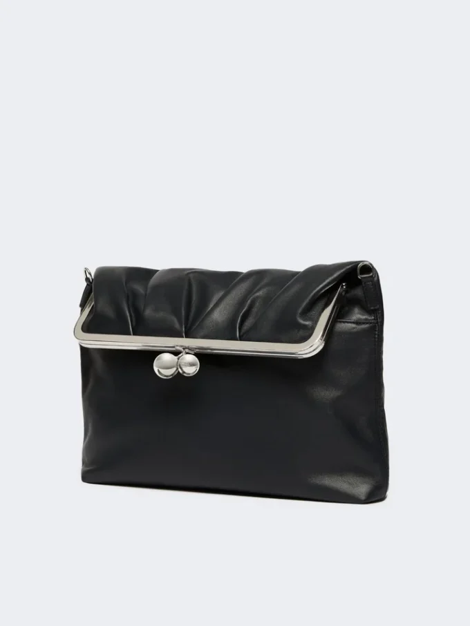 Shiny nappa leather envelope pasticcino bag, ultramarine